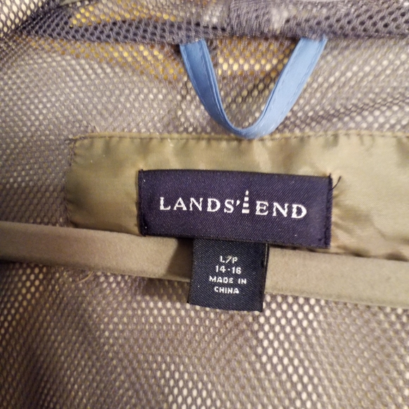 LANDS END LT BLUE GORE-TEX WEATHERPROOF RAIN JACKET WOMENS SIZE 14/16 - Picture 4 of 16